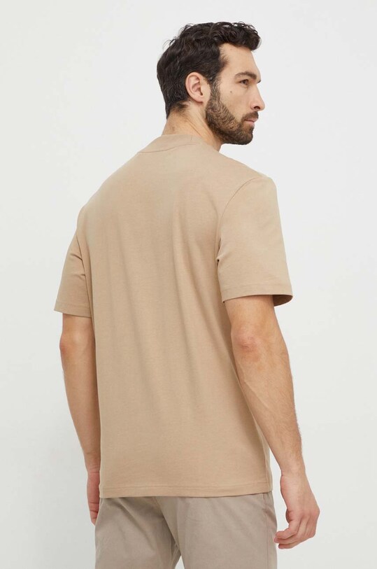 Памучна тениска Hugo Blue 50509991 бежов SS25