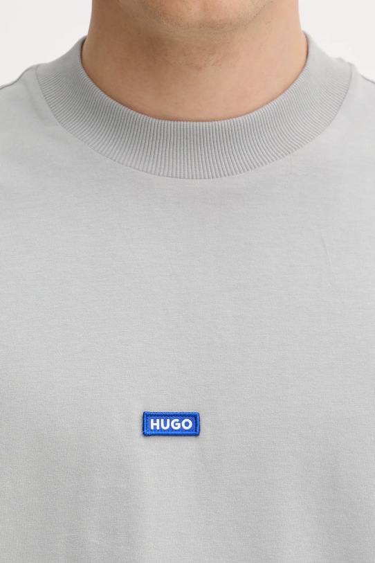 Хлопковая футболка Hugo Blue 50509991 серый