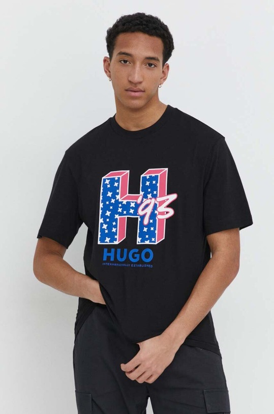 HUGO Blue t-shirt bawełniany czarny 50513411