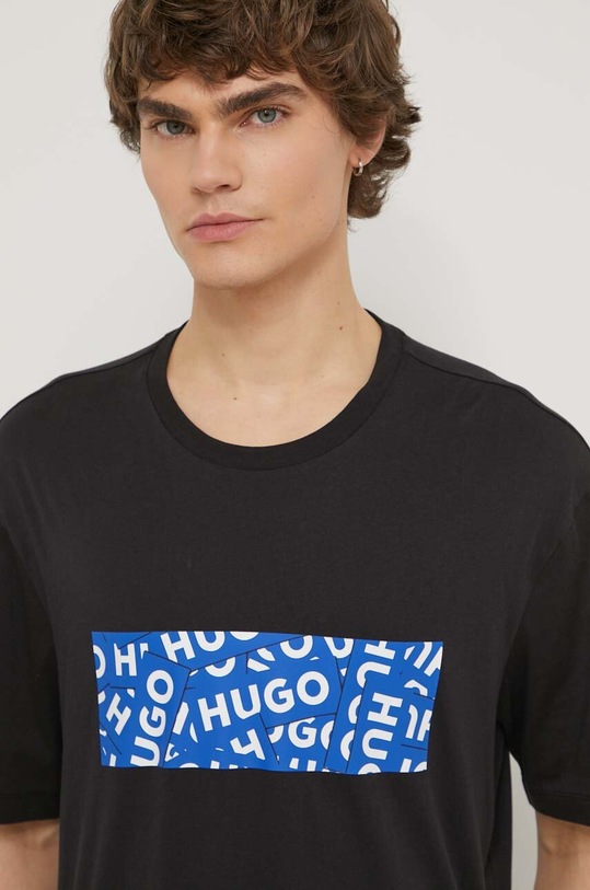 HUGO Blue t-shirt bawełniany czarny 50515203