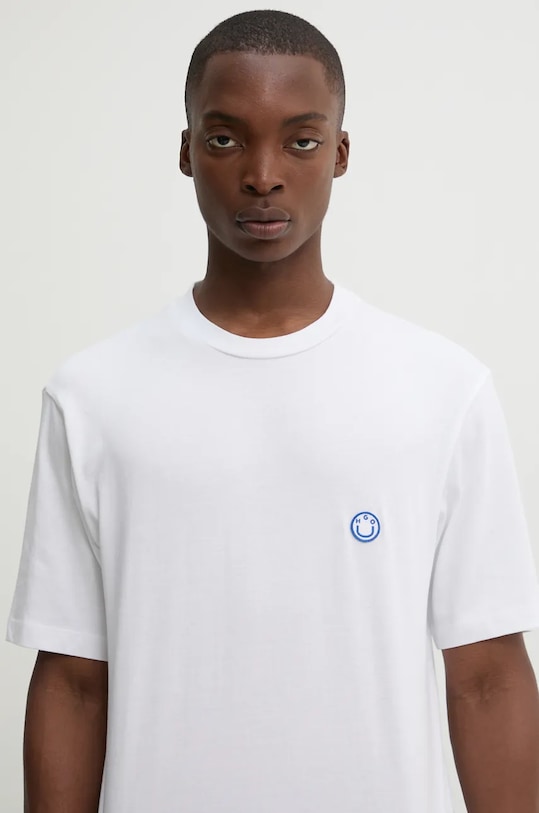 Hugo Blue tricou din bumbac uni alb 50519984