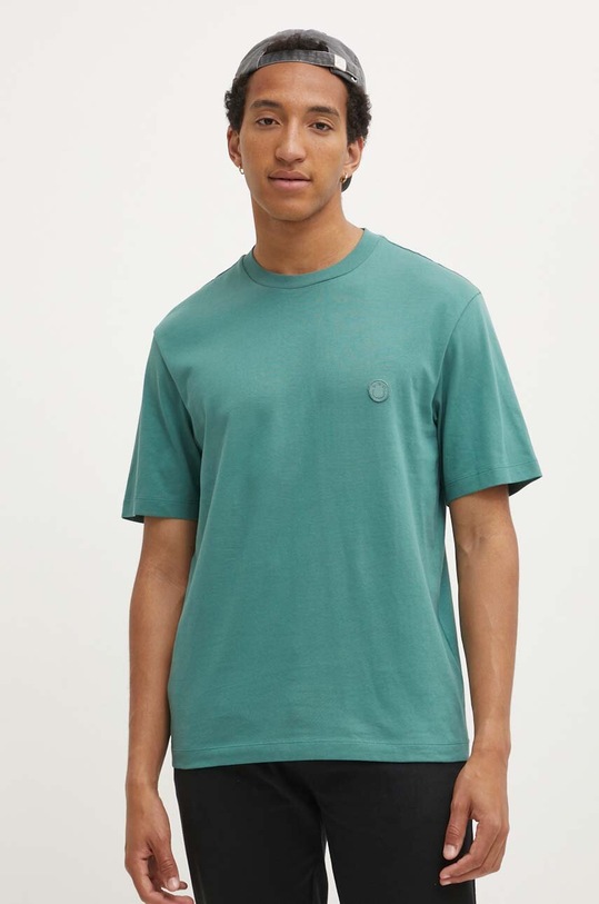 Hugo Blue tricou din bumbac uni verde 50519984