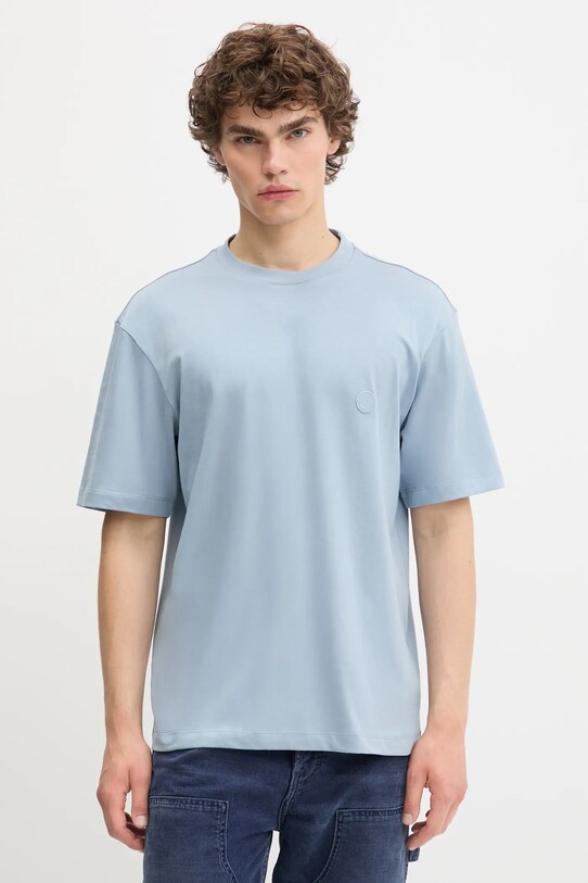 Bavlněné tričko Hugo Blue kulatý modrá 50519984