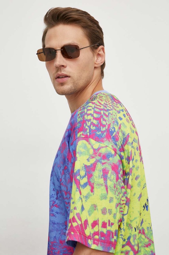 Versace Jeans Couture t-shirt bawełniany niebieski 76GAH615.JS280