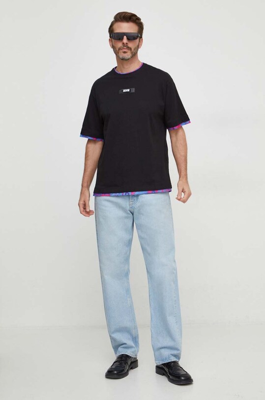 Хлопковая футболка Versace Jeans Couture 76GAH605.J0001 чёрный SS24