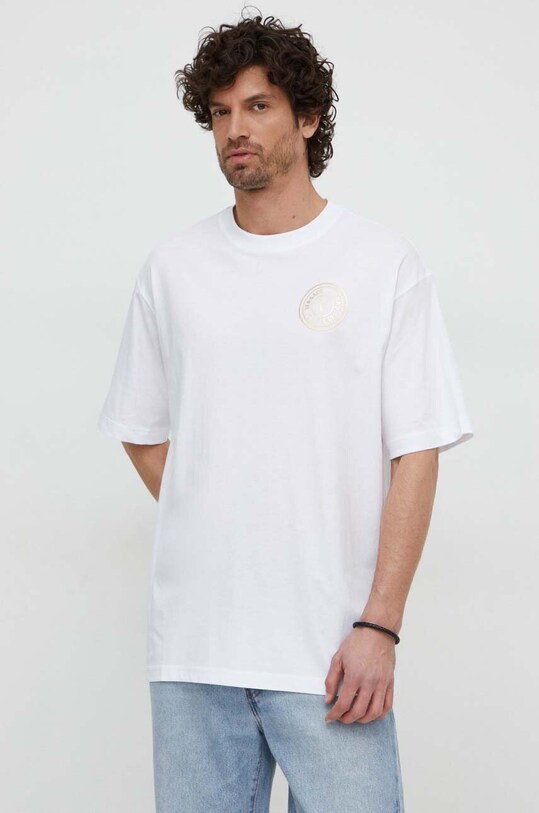 Versace Jeans Couture tricou din bumbac alb 76GAHT03.CJ00T