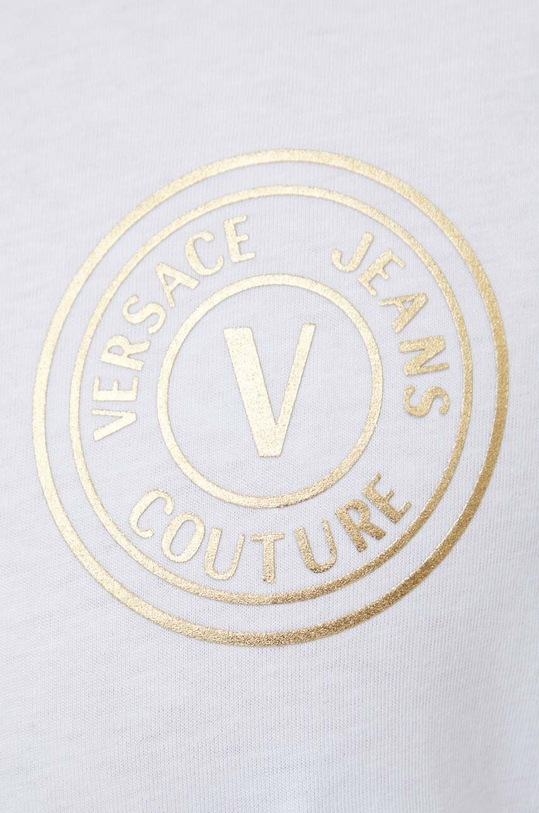 Versace Jeans Couture tricou din bumbac 76GAHT03.CJ00T alb