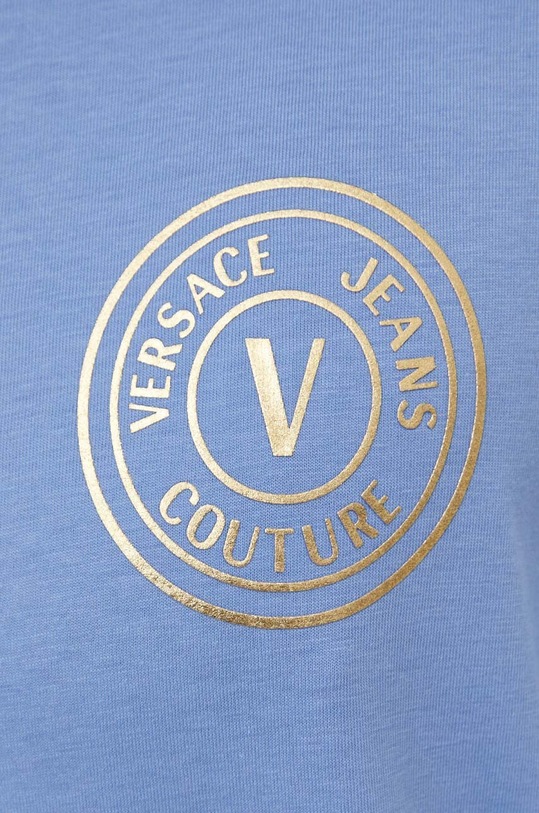 Versace Jeans Couture t-shirt bawełniany 76GAHT03.CJ00T niebieski