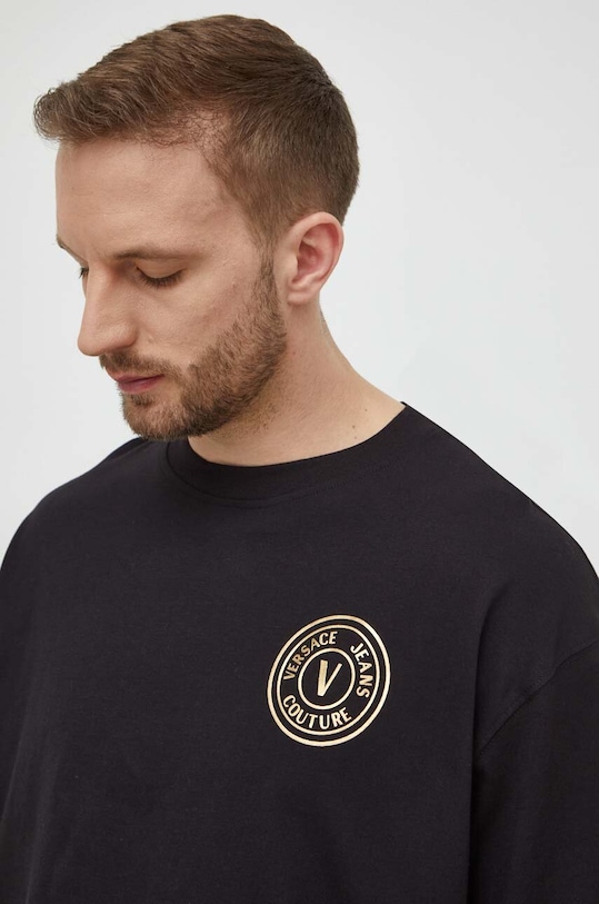 Versace Jeans Couture t-shirt bawełniany czarny 76GAHT03.CJ00T
