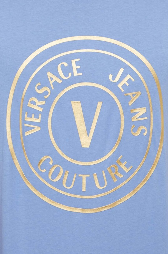 Bavlněné tričko Versace Jeans Couture 76GAHT04.CJ00T modrá