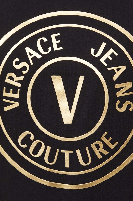 Versace Jeans Couture t-shirt bawełniany 76GAHT04.CJ00T czarny