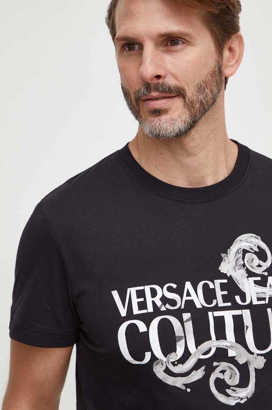 Versace Jeans Couture t-shirt bawełniany czarny 76GAHG00.CJ00G
