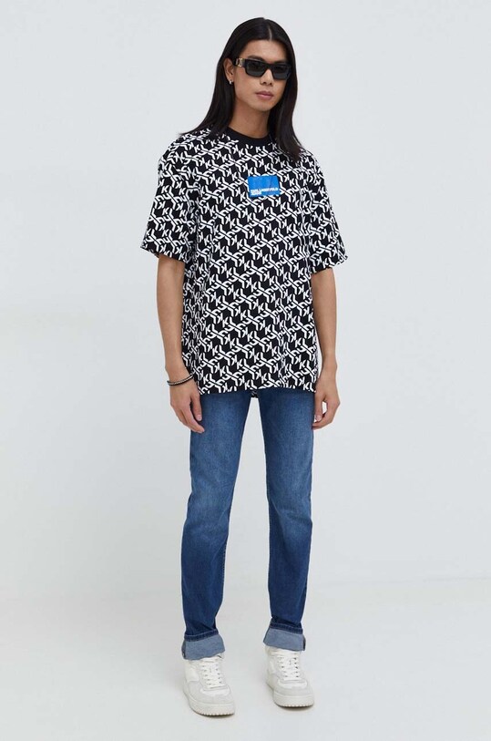 Karl Lagerfeld Jeans t-shirt bawełniany 236D1752 czarny SS24