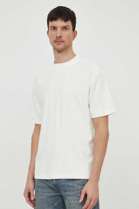 BOSS Orange t-shirt bawełniany bawełna beżowy 50511084