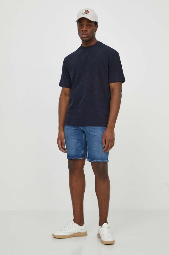 BOSS Orange t-shirt bawełniany 50511084 granatowy SS24