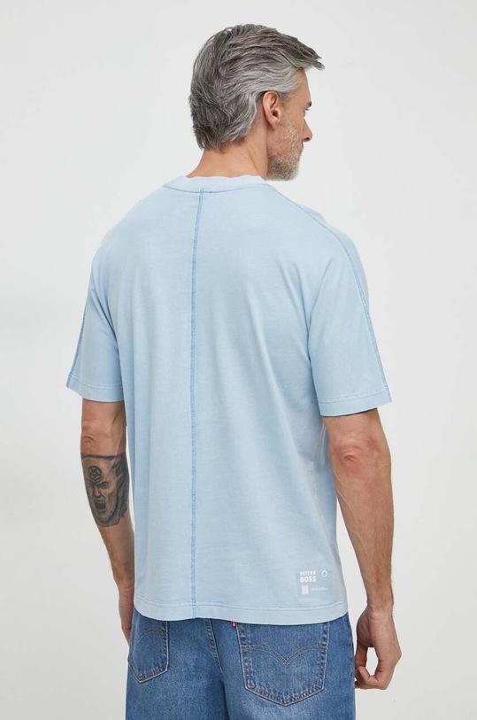 BOSS Orange t-shirt bawełniany 50512097 niebieski SS24
