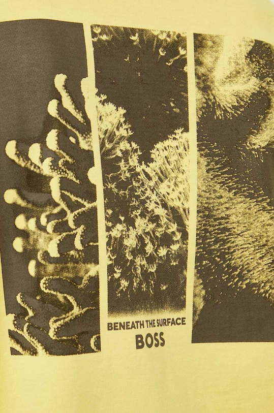 Βαμβακερό μπλουζάκι Boss Orange 50515357 κίτρινο