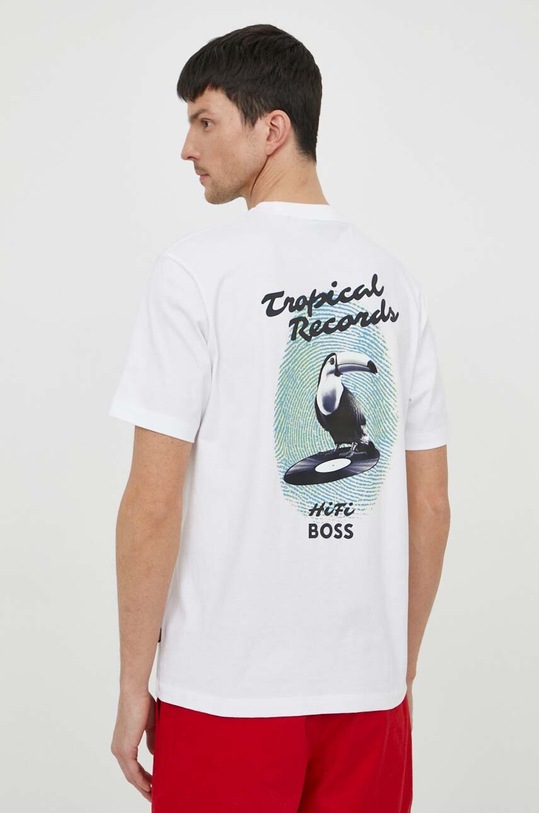 BOSS Orange t-shirt bawełniany nadruk biały 50515553