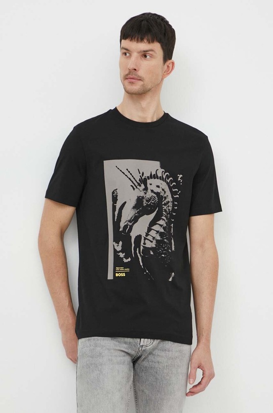 BOSS Orange t-shirt bawełniany nadruk czarny 50515626