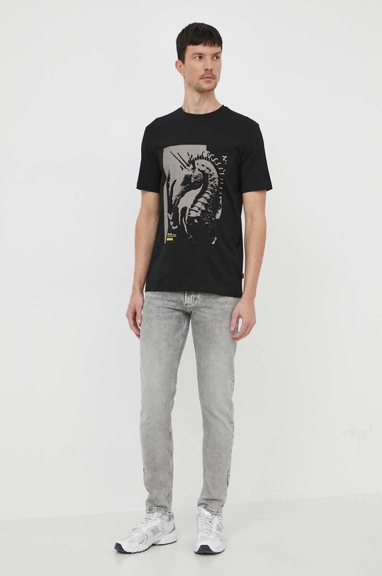 BOSS Orange t-shirt bawełniany 50515626 czarny SS24