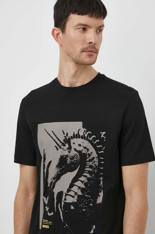 BOSS Orange t-shirt bawełniany czarny 50515626