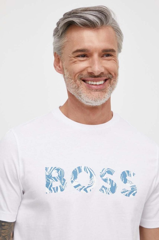 Bombažna kratka majica Boss Orange 50515997 bela SS24