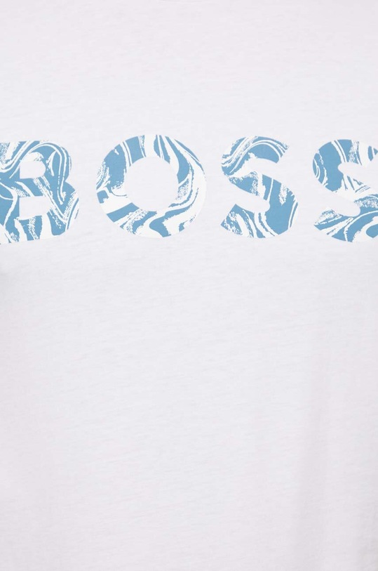 Bombažna kratka majica Boss Orange bela 50515997