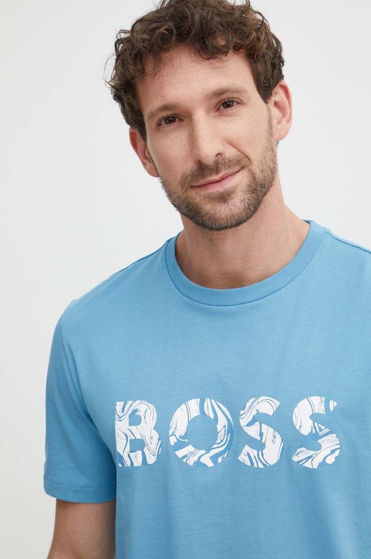 BOSS Orange t-shirt bawełniany niebieski 50515997