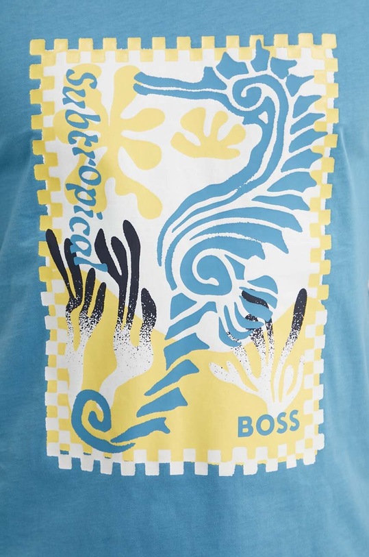 BOSS Orange t-shirt bawełniany 50516003 niebieski