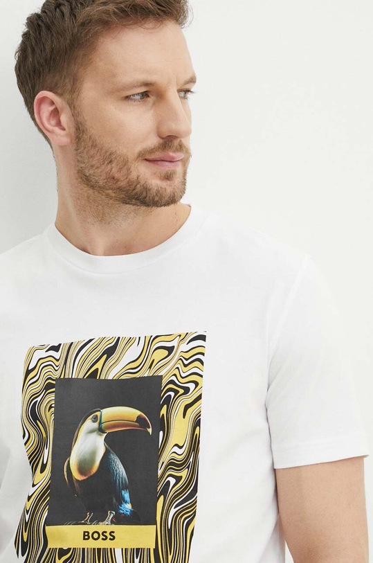 BOSS Orange t-shirt bawełniany nadruk biały 50516012