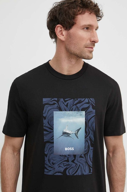 BOSS Orange t-shirt bawełniany nadruk czarny 50516012