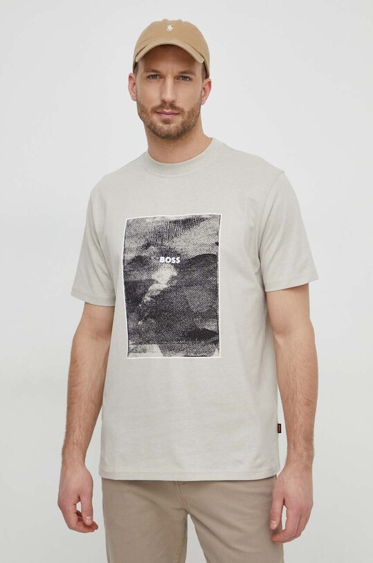 Boss Orange t-shirt in cotone rilassato beige 50518900