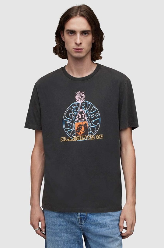 Хлопковая футболка AllSaints Dimension хлопок чёрный MG092Z