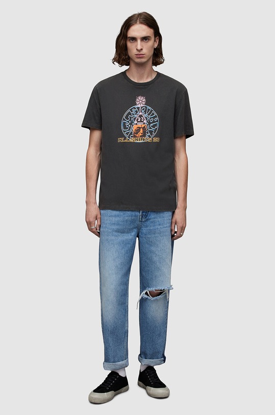Хлопковая футболка AllSaints Dimension чёрный MG092Z