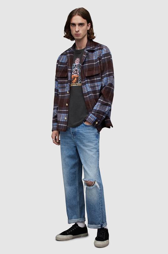 Хлопковая футболка AllSaints Dimension MG092Z чёрный