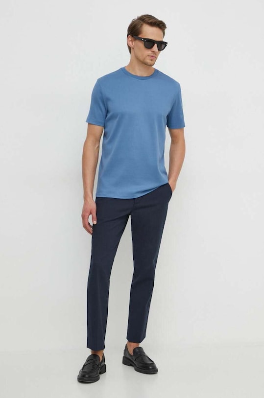 BOSS t-shirt bawełniany 50511595 niebieski SS24