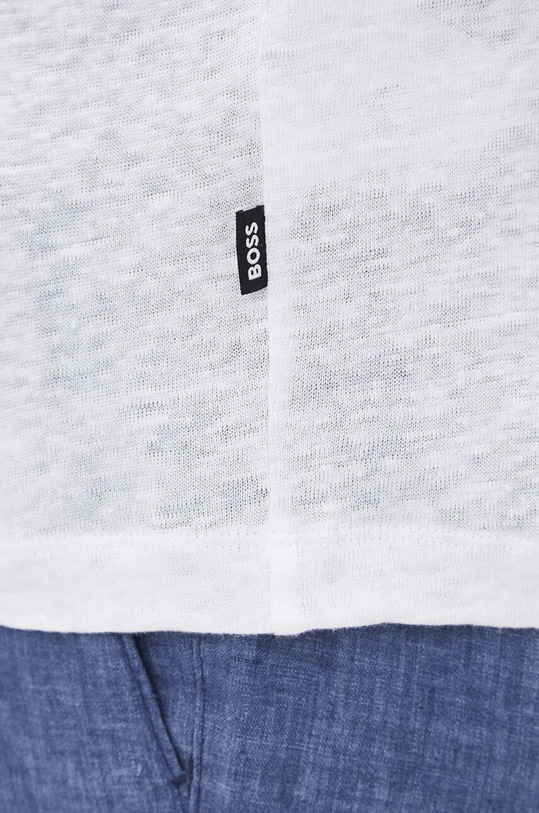 BOSS t-shirt lniany 50511612 biały