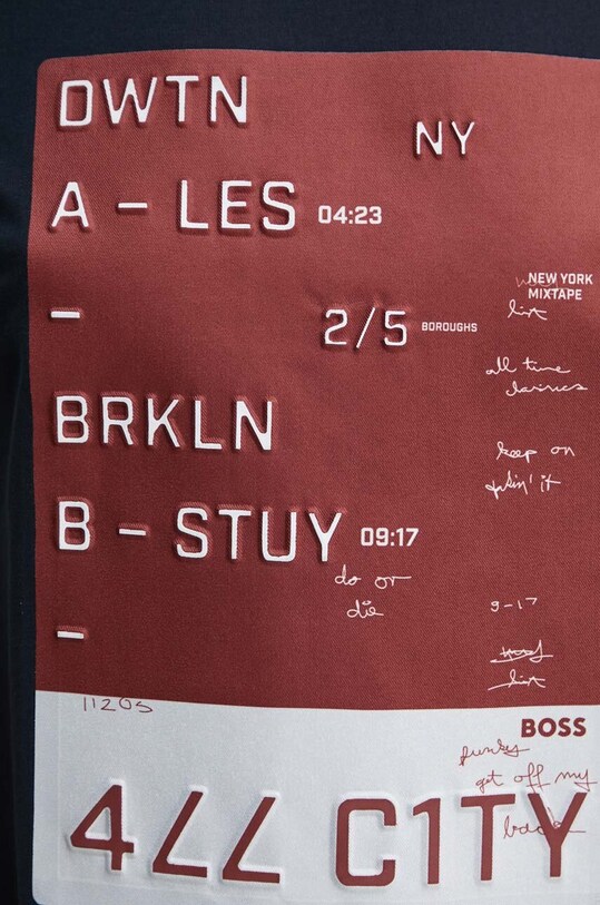 Бавовняна футболка BOSS 50512131 темно-синій