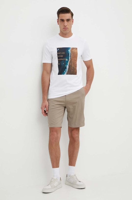 BOSS t-shirt bawełniany 50512132 biały SS24