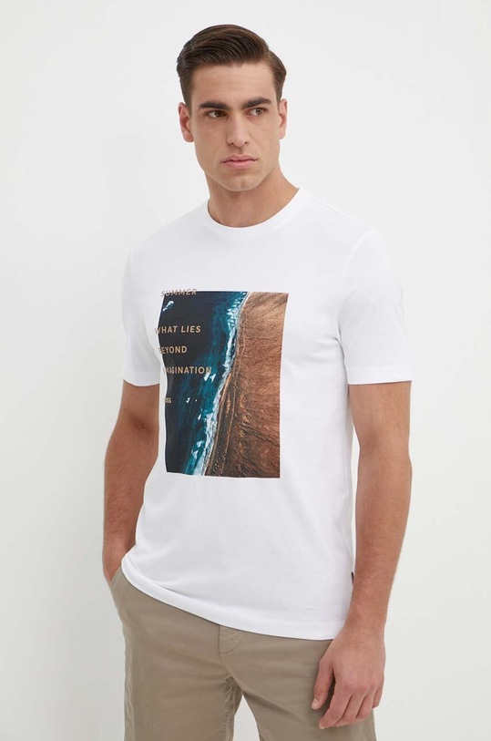 BOSS t-shirt bawełniany biały 50512132