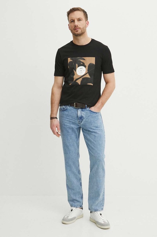 BOSS tricou din bumbac 50512132 negru SS24