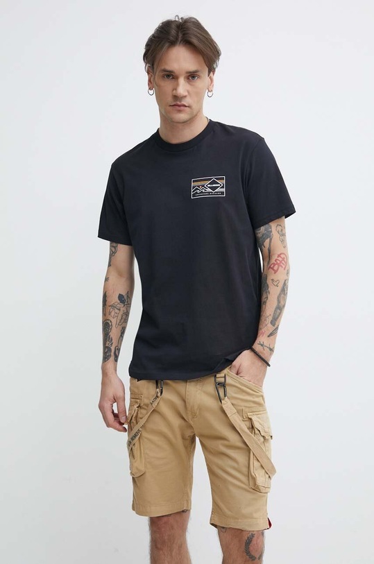 Billabong t-shirt bawełniany Adventure Division nadruk czarny ABYZT02299