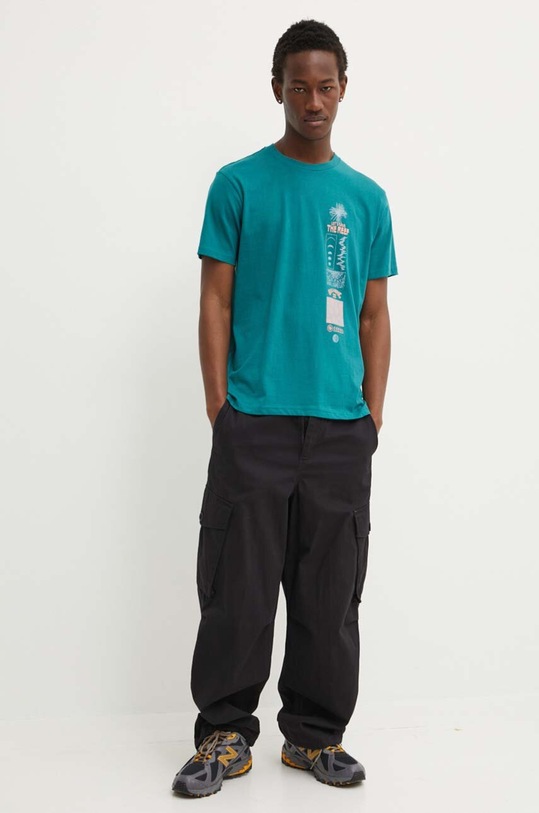 Ρούχα Βαμβακερό μπλουζάκι Billabong x Coral Gardeners ABYZT02340 τιρκουάζ