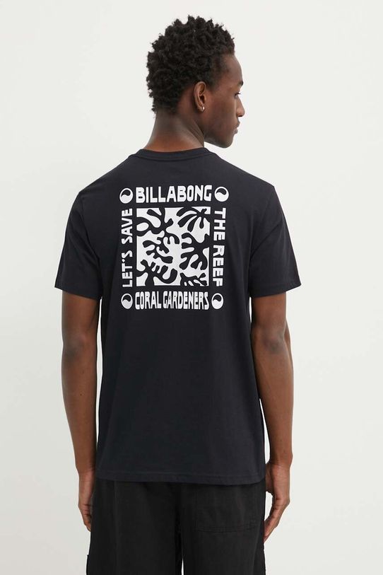 Billabong t-shirt bawełniany x Coral Gardeners czarny ABYZT02341