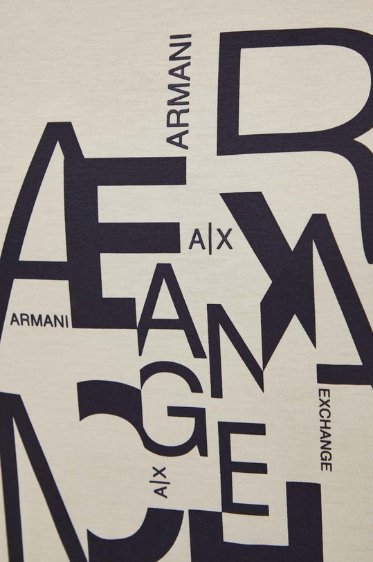 Armani Exchange t-shirt bawełniany beżowy 3DZTAA.ZJA5Z