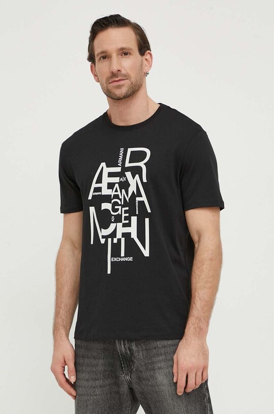 Bavlněné tričko Armani Exchange 3DZTAA.ZJA5Z černá SS24
