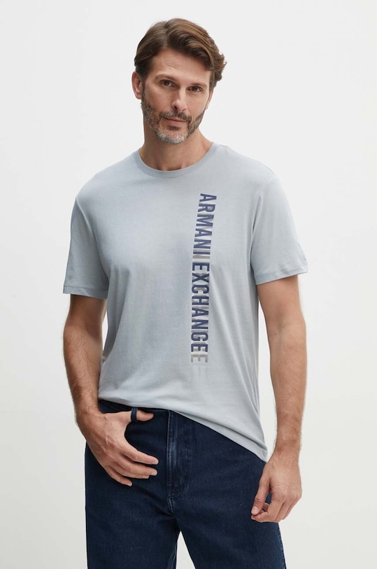 Armani Exchange t-shirt bawełniany nadruk szary 3DZTBD.ZJ9TZ