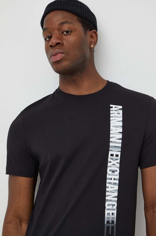Бавовняна футболка Armani Exchange чорний 3DZTBD.ZJ9TZ