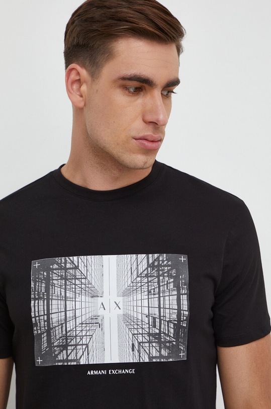 Armani Exchange t-shirt bawełniany czarny 3DZTHV.ZJBYZ