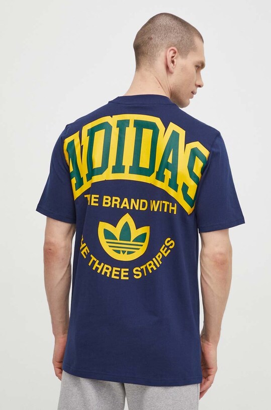 Pamučna majica adidas Originals VRCT Short Sleeve mornarsko plava IS0184
